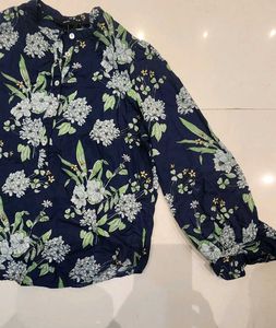 Vero Moda Floral Print Blue Top