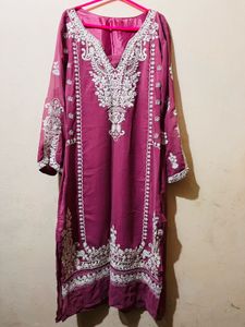 Elegant Rose Pink Embroidered Pakistani Suit