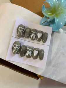 Green Cateye Nails Set 💚