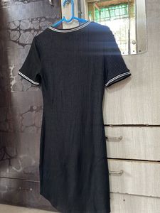 Black Ribbed Bodycon Dress