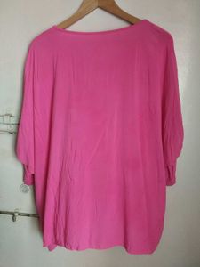 Pink Dolman Sleeve Over Size Top