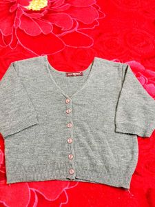Gray Knit Cardigan/blouse
