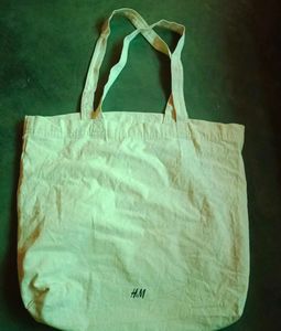 H&amp;M Beige Canvas Tote Bag