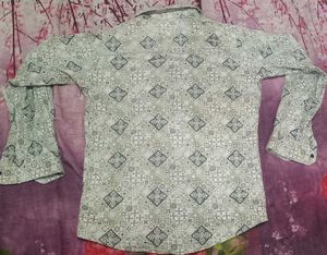 Patterned Button-Down Shirt