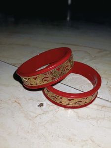 Red & Gold Bangles (one pair)