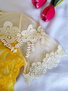 Pretty Yellow Korean Lace Top