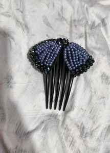Beaded Bow Hair Clip