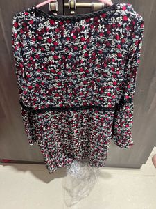 Vintage Y2k Floral Print Long Sleeve Dress/TOP