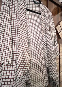 Oversized Checkered Open Front Cardigan