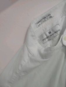 Men’s White Mandarin Collar Full Sleeve Shirt