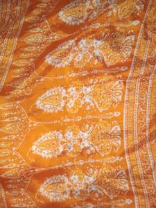 Womens Soft Silk Orange Flowers Printed Saree