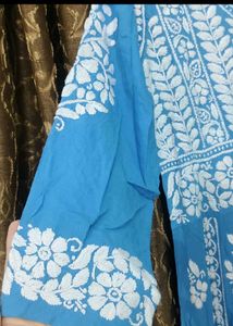 A Line Kurta 3d Work Chickenkari