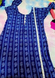 Blue &amp; White Printed Pajama Set