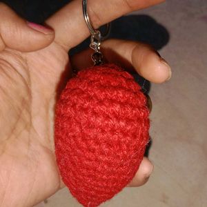 Crochet Heart Keychain