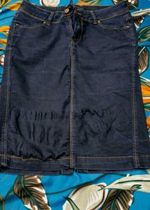 Denim Skirt Knee Length