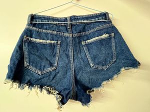 Distressed Denim Shorts