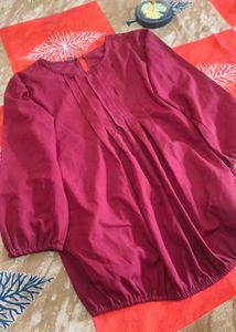 Balloon Top Maroon Colour Full Sleeves Design