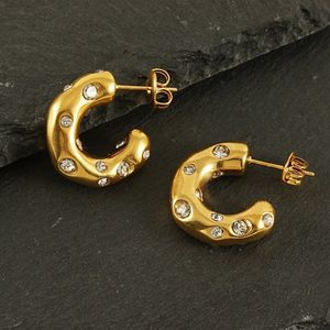 Maya Studded Hoops 18k Gold PVD plated Anti-tarnis