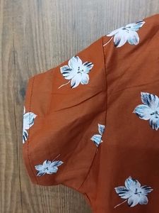Women New Brown Floral Kurti
