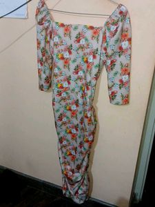 Floral Print Ruched Dress