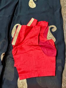 Elegant black golden border and motifs saree