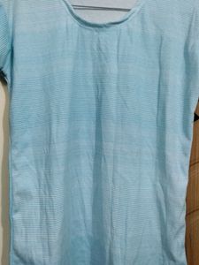Ice Blue Strip T Shirt For Sale