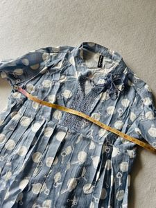 Cute blue/white top - S