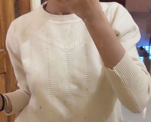 Cream Knit Pullover Sweater