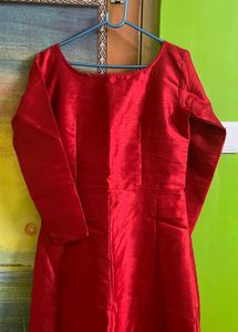 Red A-line  gown