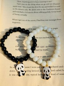 For Couples/Bestfriends, Panda Theme Glass Beads Bracelets.