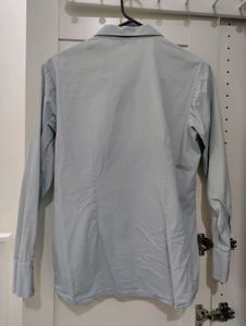 Baby Blue Formal V Neck Shirt
