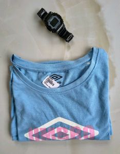 Umbro Women's Light Blue Graphic T-Shirt