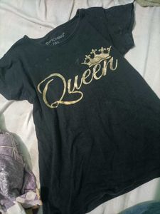 For Kids Queen Graphic Tee - Black