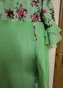 Floral Green Dress Beautiful Design And Fabric