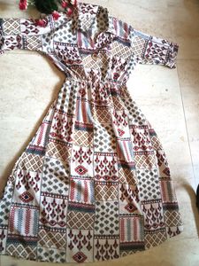 Pretty Printed Mid Length Dress