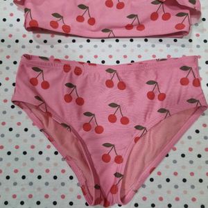 Cute Cherry Print Bikini Set