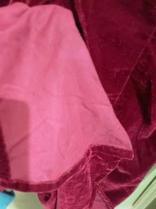 Maroon Velvet Kurta Set