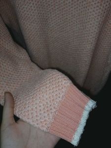 Pink knit pullover