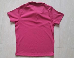 Hot pink polo crop top 💗