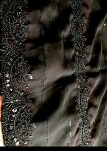 Black Sequence Saree  Blouse Size 42..