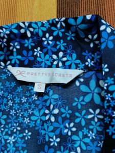 Women Blue Floral Printed Lace Shirt