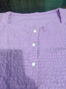 Purple Textured Button-Up Shirt