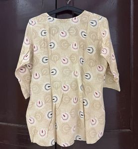 Printed Beige Kurta