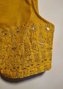Indya Mustard Embroidered Waistcoat