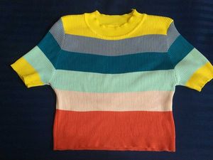 Striped Ribbed Knit Top