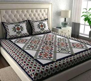 Pure Cotton Bedsheet with 2 Pillowcover (Combo2)