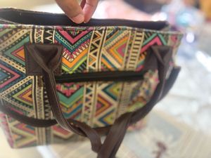 strip Print Shoulder Bag