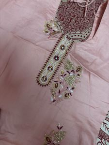 Peach Party Suit With Heavy Dupatta