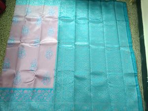 Elegant Pink N Blue  Ethnic Saree