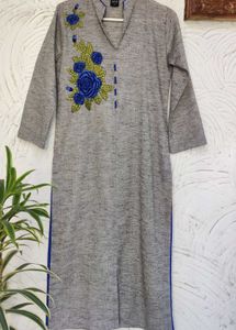 Khadi Look Embroidered Kurta